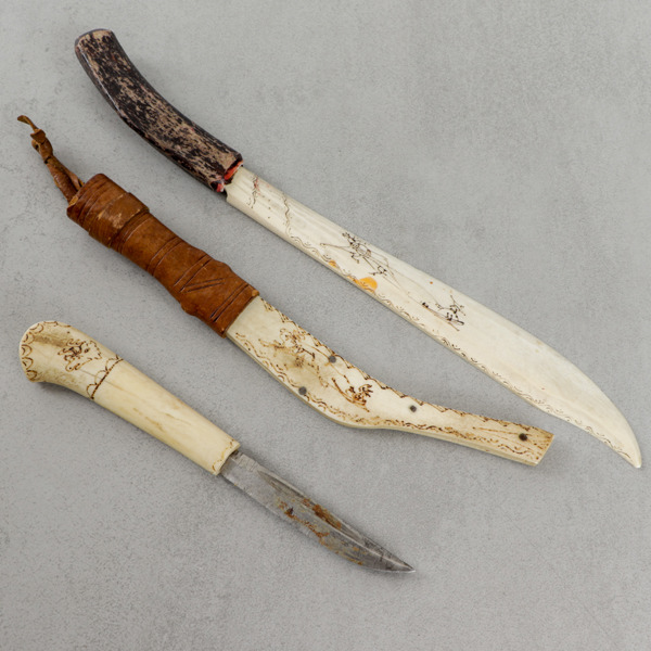 Kniv samt brevkniv, samiskt hantverk