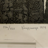 Ulf Eklund, färggravyr, "Man med korp", signerad