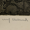 Ulf Eklund, färggravyr, "Man med korp", signerad