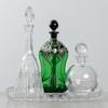 Karaffer, 3 st, samt bricka i kristall, 1900-tal
