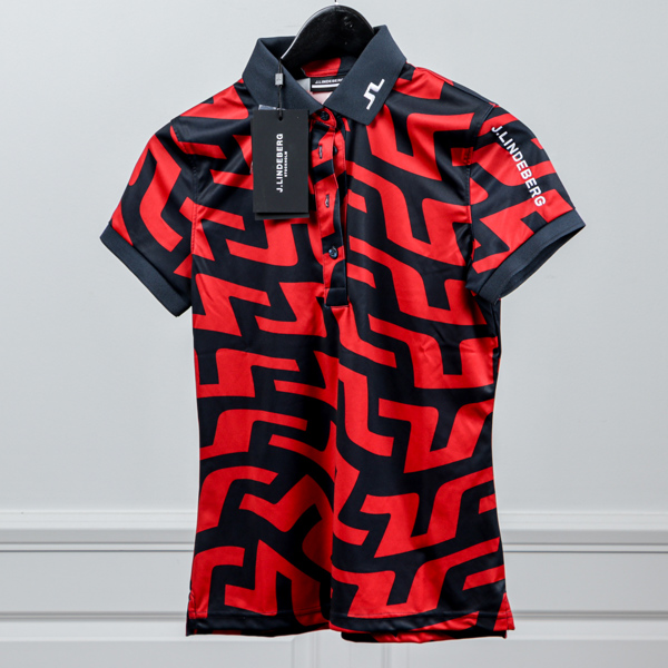 J. Lindeberg, Golf, pikétröja "Tour Tech print Polo", Strl S, oanvänd