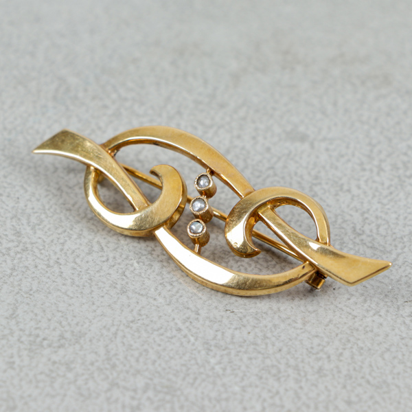 Brosch, Guld 18k, 2.2g