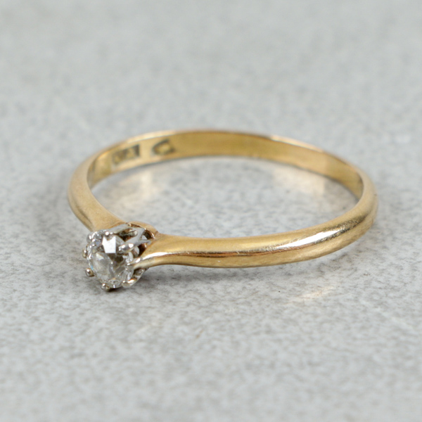 Diamantring, Guld 18k, 1.6g, 0.16ct