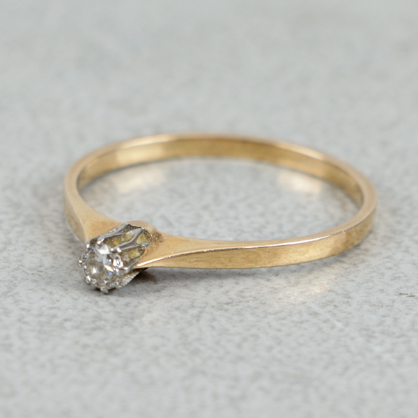 Diamantring, Guld 18k, 1.5g, 0.08ct