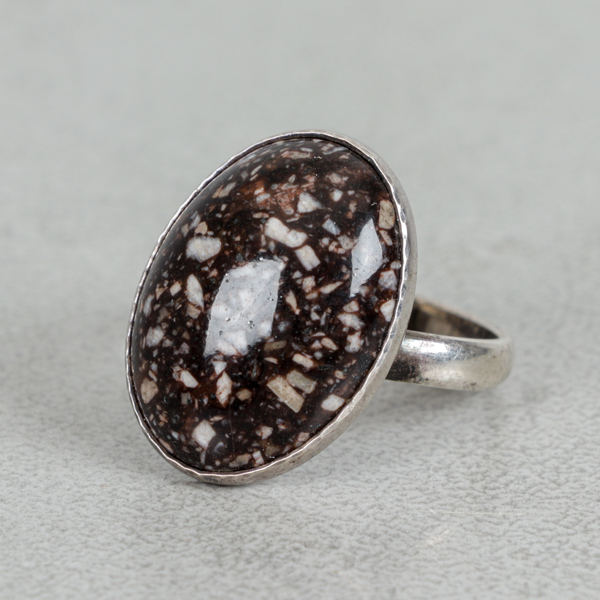 RING, Sterling silver och porfyr