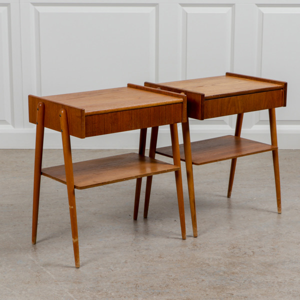 Nattduksbord, ett par, AB Carlströms & Co Möbelfabrik, teak, 1960-tal