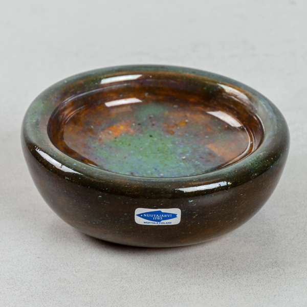 Oiva Toikka, skål, konstglas, Nuutajärvi, Finland, signerad