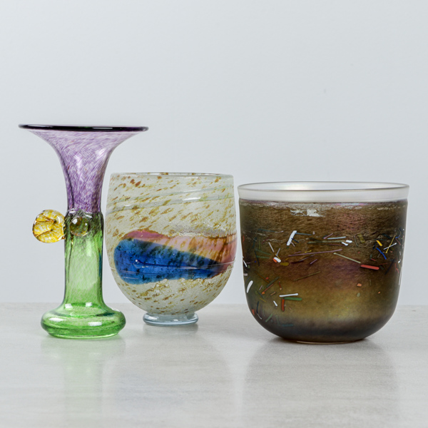 Bertil Vallin, vas samt skål, konstglas, Kosta Boda