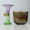 Bertil Vallin, vas samt skål, konstglas, Kosta Boda
