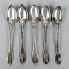 Kaffeskedar, 5 st, silver, J. Henrik Frodell, (1784-1807), Stockholm, år 1788