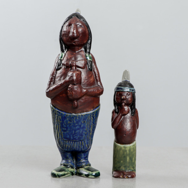 Rolf Palm, figuriner 2 st, stengods, Höganäs