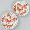 Skålfat, 2 st, Kina, Guangxu, (1875-1908), porslin, dekor med drakar