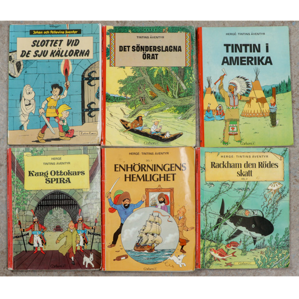 Tintin, 6 st seriealbum, Hergé