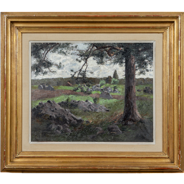Esther Kjerner, (1873-1952), "Dannemora", olja på duk, signerad