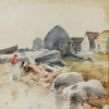 Wilhelm von Gegerfelt, (1844-1920), Sysslor vid strandkanten, akvarell, signerad