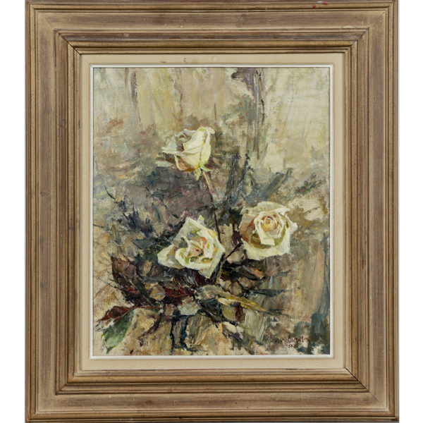 Johan Bladh, Blomsterstilleben, olja på duk, signerad