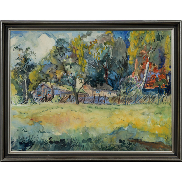 Hildegard Zoir, (1876-1935), "Slottsskogen", akvarell, signerad