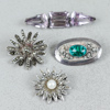 Broscher, 4st, silver
