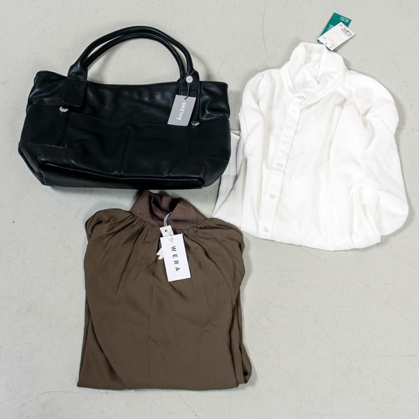 Blusar, 2 st H&M samt Wera, strl 38 samt S, väska Åhléns