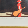 Lars Norrman, gitarrspelande clown, litografi, signerad