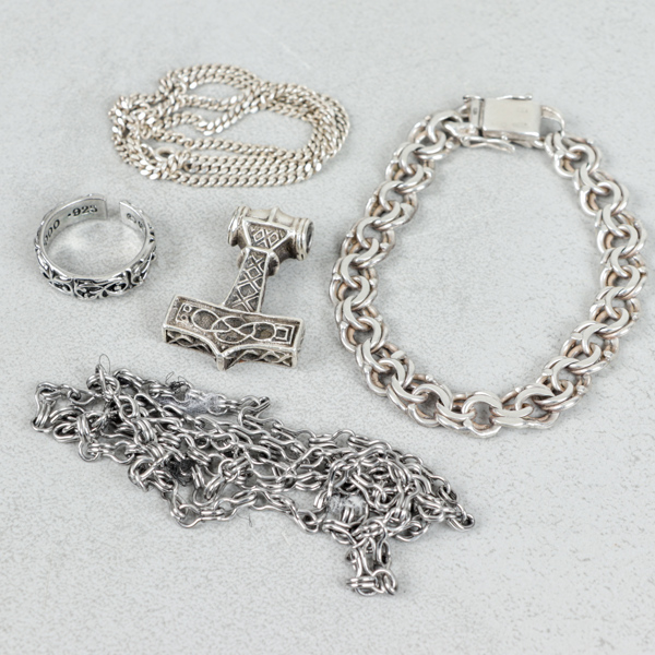 Smycken, 4 delar, silver