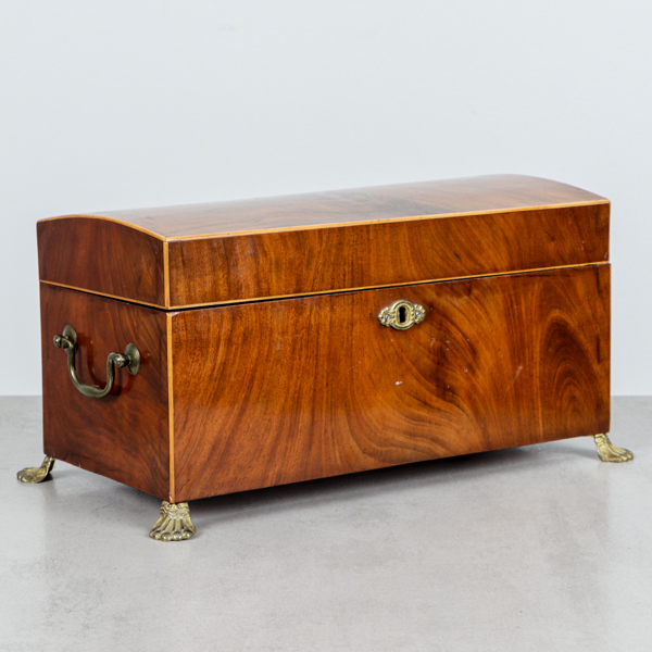 Flaskschatull, mahognyfanér, 1800/1900-tal