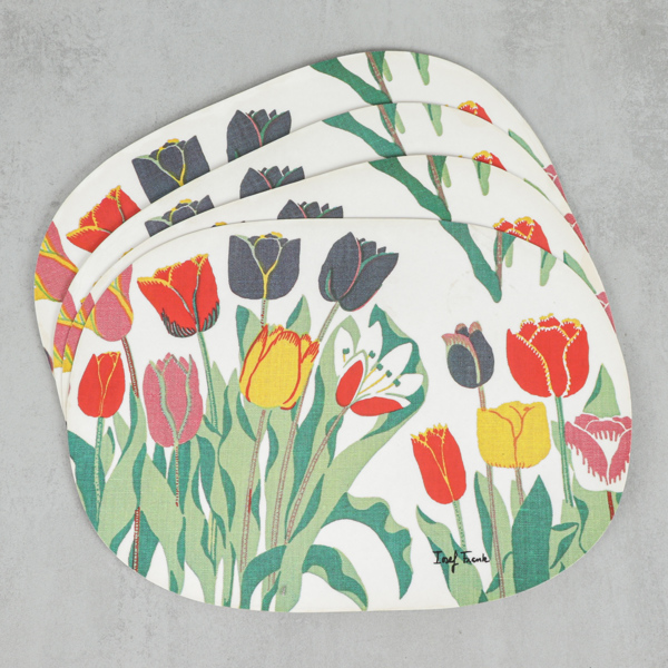 Bordstabletter, 4 st, Josef Frank, mönster "Tulpaner"