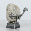 Henry Gustafsson (1943-2005), skulptur, "Lyftet", tenn och sten, signerad