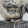 Henry Gustafsson (1943-2005), skulptur, "Lyftet", tenn och sten, signerad