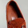 Skor, Gucci, "byron Sdriver Suede GG with horsebit", märkt strl 9
