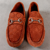 Skor, Gucci, "byron Sdriver Suede GG with horsebit", märkt strl 9