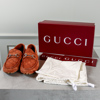 Skor, Gucci, "byron Sdriver Suede GG with horsebit", märkt strl 9