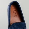 Skor, Gucci, "Byron driver Suede GG with horsebit", märkt strl 9