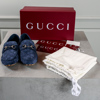 Skor, Gucci, "Byron driver Suede GG with horsebit", märkt strl 9