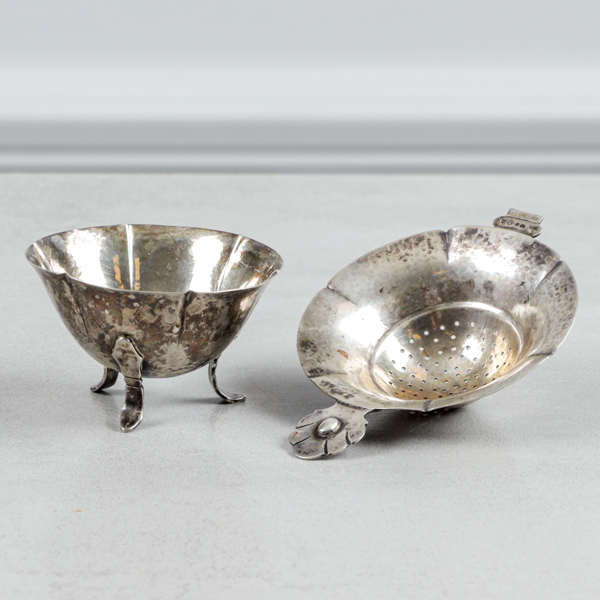 Skål och tesil, silver, 91g