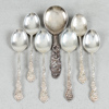 Kaffeskedar, 6+1st, silver, 74g
