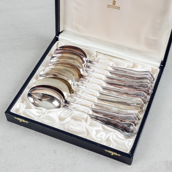 Matskedar, 10st, silver, 555g, GAB