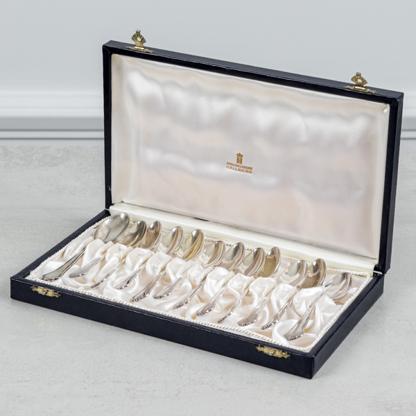 Teskedar, 12st, silver, 201g, CG. Hallberg