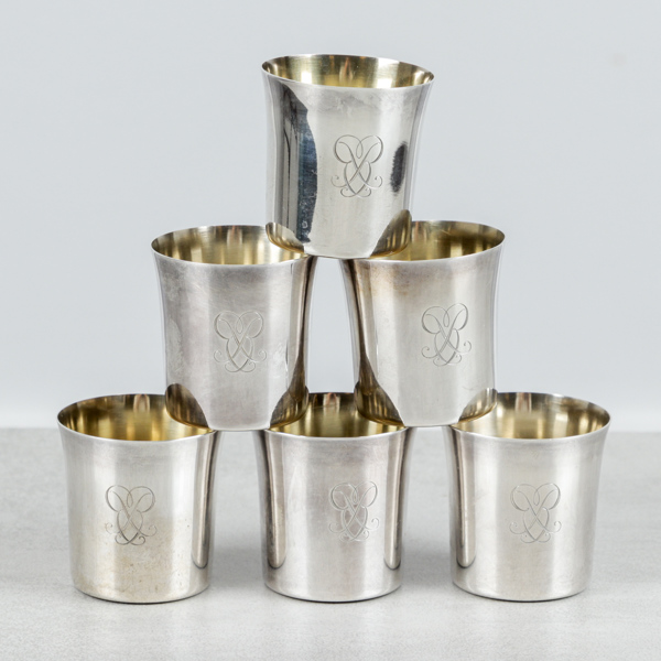 Supkoppar, 6st, silver, GAB, 145g