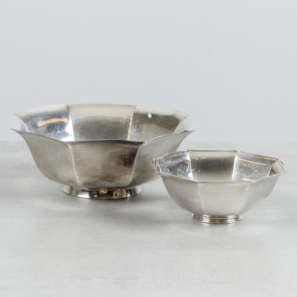 Skålar, 2st, silver, GAB, 197g