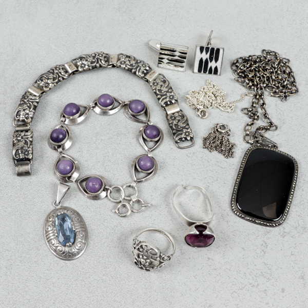 Smycken, 8 delar, silver