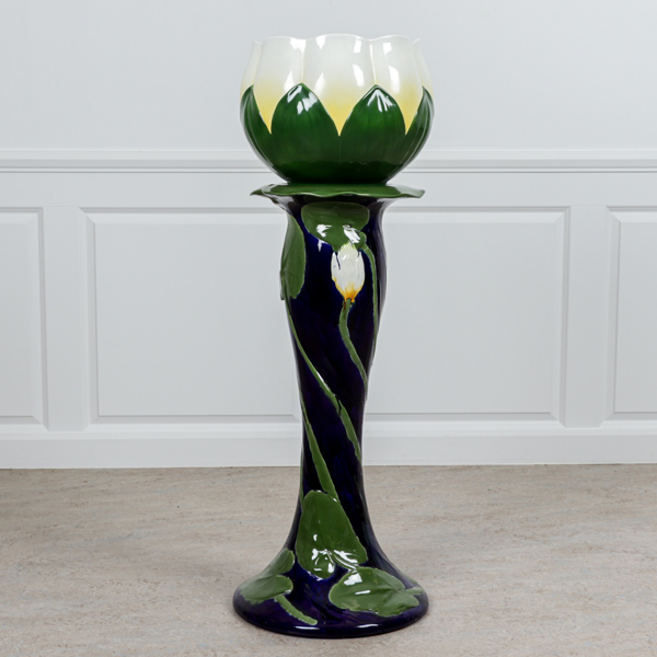 Piedestal med ytterfoder, Alf Wallander, porslin, jugend, Rörstrand, 1900-talets första del 