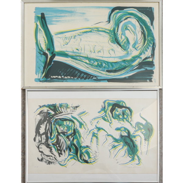 Bengt Olson, kompositioner, 2 st, litografi, signerade