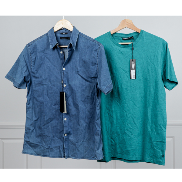 J. Lindeberg, Jeansskjorta "Daniel", strl S, t-shirt "Sid" strl S, oanvända