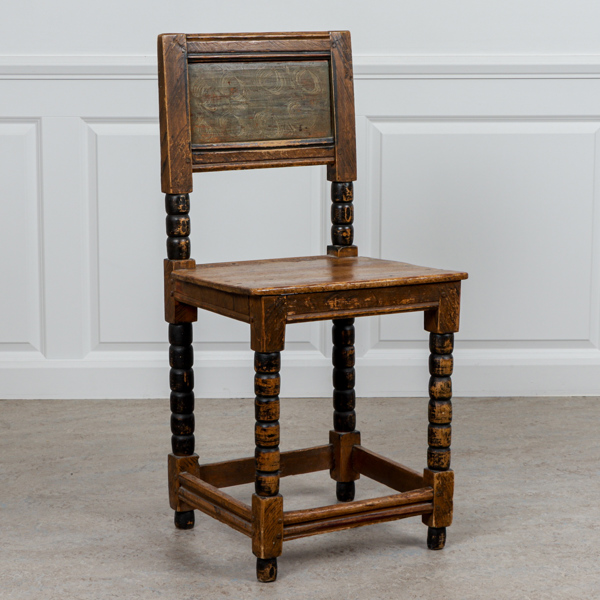 Stol, barockstil, allmoge, 1800-tal