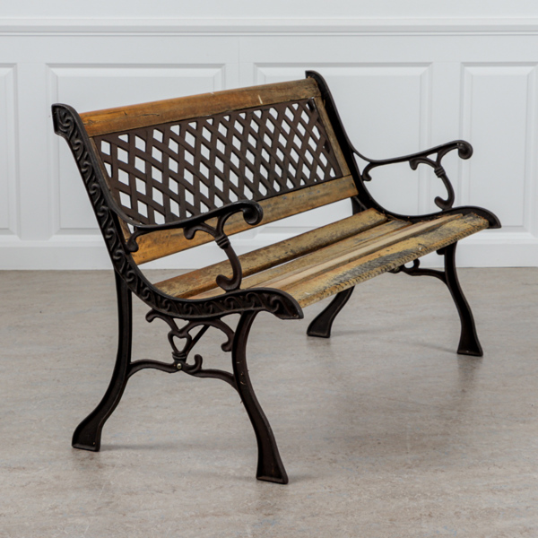 Trädgårdssoffa, trä och gjutjärn, 1900-talets andra hälft