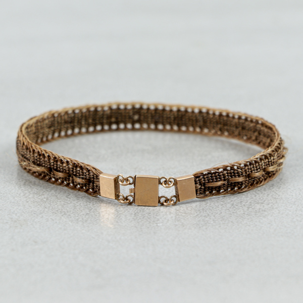 Armband, Hårarbete, Guld, Stockholm år 1827