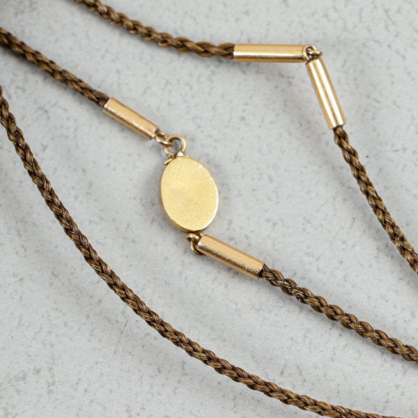 Halsband, Hårarbete, Guld 18k, Linköping år 1800-talets första del