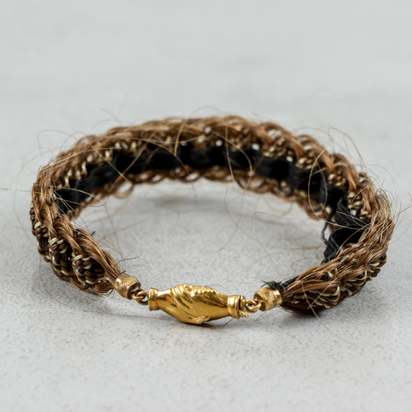 Armband, Hårarbete, Guld 18k, Fredrik Adolf Eckstein, Stockholm år 1832