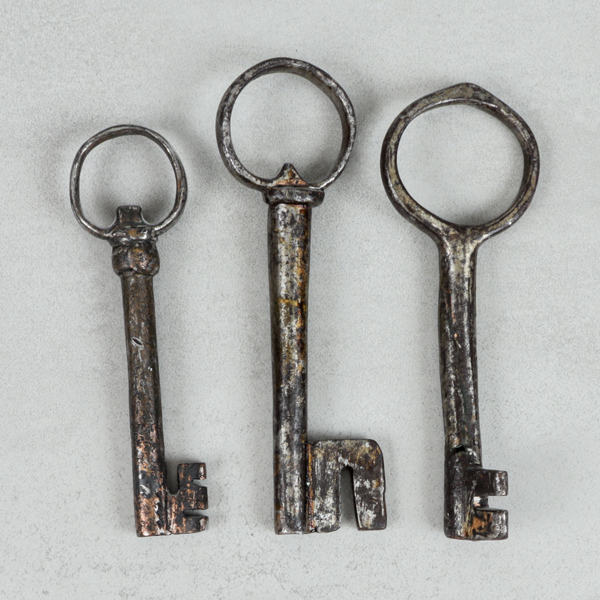 Nycklar, 3 st, smide, 1700-tal